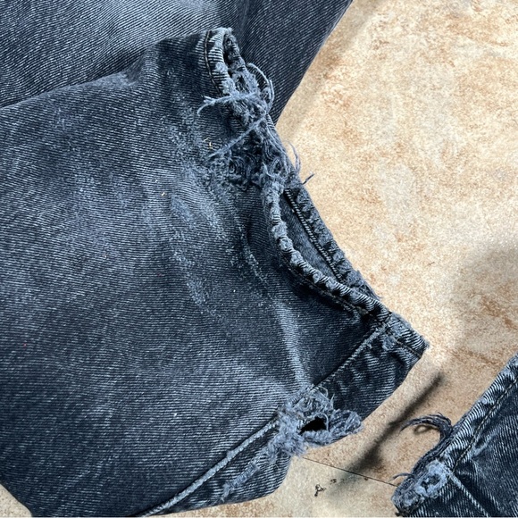 Levis 501 Jeans Mens 36x32‎ Black Denim Button Fly Mid Rise Straight Faded Pants - Picture 6 of 7